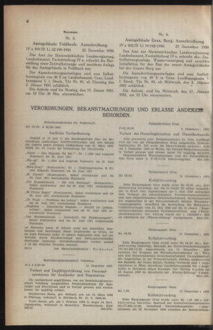 Verordnungsblatt der steiermärkischen Landesregierung 19510105 Seite: 6