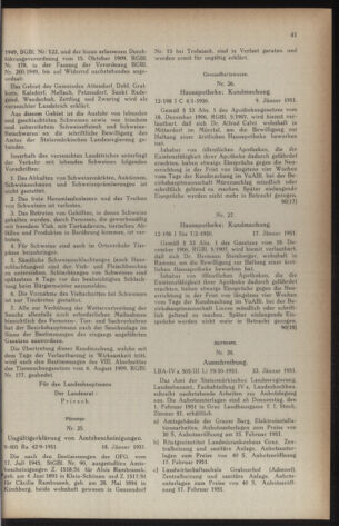 Verordnungsblatt der steiermärkischen Landesregierung 19510202 Seite: 5