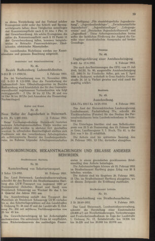 Verordnungsblatt der steiermärkischen Landesregierung 19510216 Seite: 3