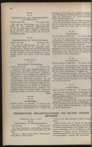 Verordnungsblatt der steiermärkischen Landesregierung 19510223 Seite: 4