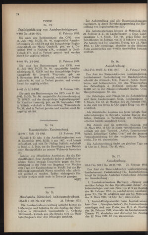 Verordnungsblatt der steiermärkischen Landesregierung 19510302 Seite: 2