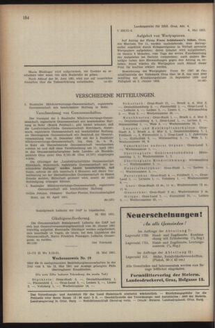 Verordnungsblatt der steiermärkischen Landesregierung 19510601 Seite: 8