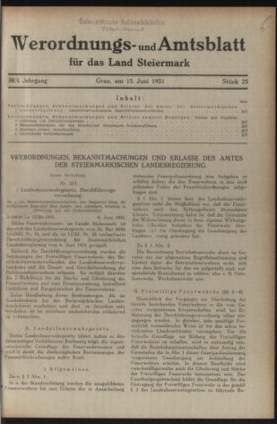 Verordnungsblatt der steiermärkischen Landesregierung 19510615 Seite: 1