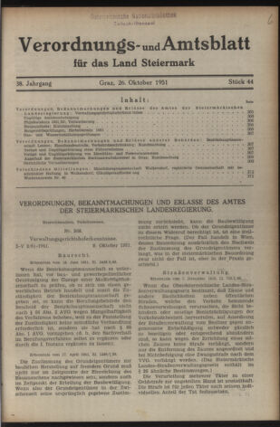 Verordnungsblatt der steiermärkischen Landesregierung 19511026 Seite: 1