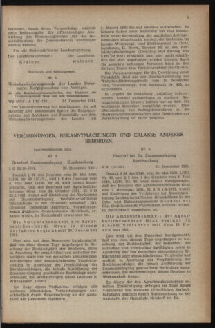 Verordnungsblatt der steiermärkischen Landesregierung 19520104 Seite: 3