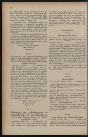 Verordnungsblatt der steiermärkischen Landesregierung 19520118 Seite: 2