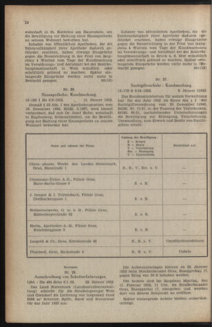 Verordnungsblatt der steiermärkischen Landesregierung 19520125 Seite: 4