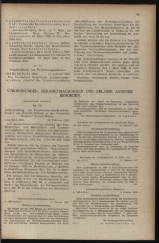 Verordnungsblatt der steiermärkischen Landesregierung 19520222 Seite: 7