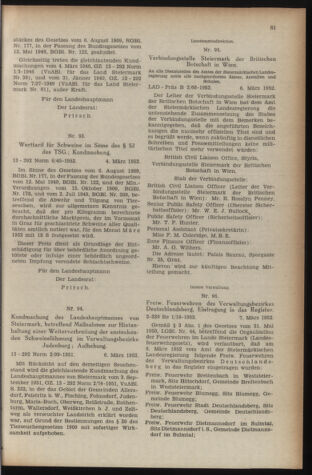 Verordnungsblatt der steiermärkischen Landesregierung 19520314 Seite: 5