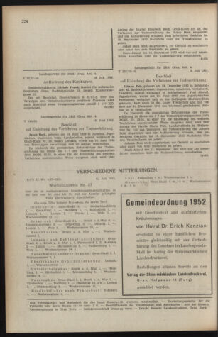 Verordnungsblatt der steiermärkischen Landesregierung 19520725 Seite: 4