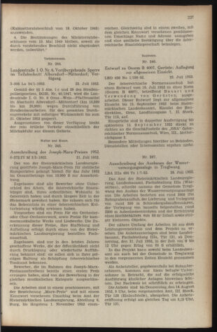 Verordnungsblatt der steiermärkischen Landesregierung 19520801 Seite: 3