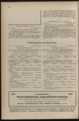 Verordnungsblatt der steiermärkischen Landesregierung 19521205 Seite: 8