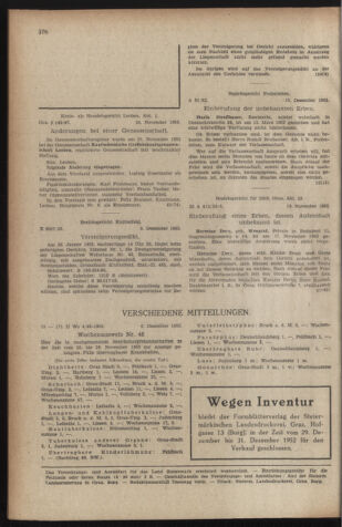 Verordnungsblatt der steiermärkischen Landesregierung 19521219 Seite: 8