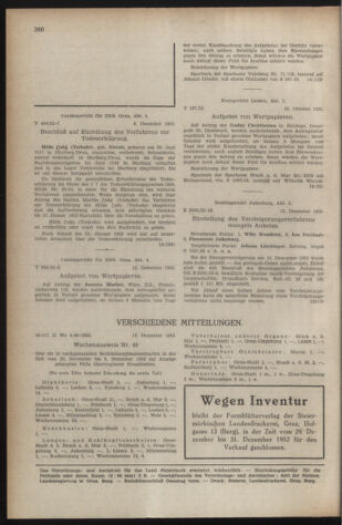 Verordnungsblatt der steiermärkischen Landesregierung 19521223 Seite: 4