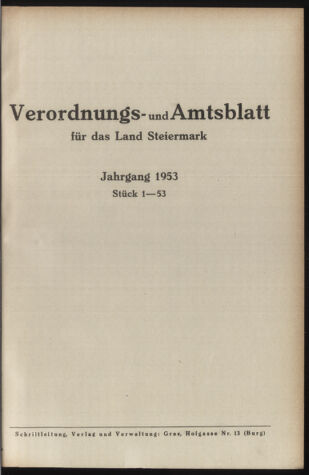 Verordnungsblatt der steiermärkischen Landesregierung 19521223 Seite: 5