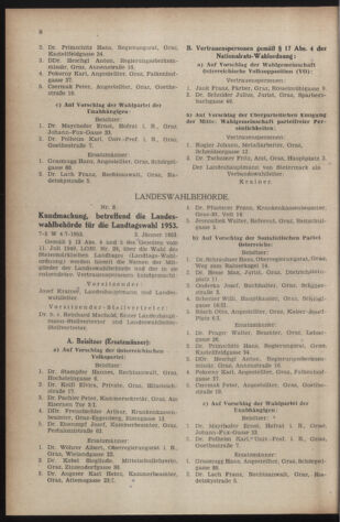 Verordnungsblatt der steiermärkischen Landesregierung 19530109 Seite: 2