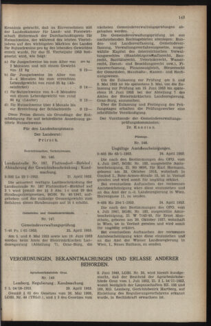 Verordnungsblatt der steiermärkischen Landesregierung 19530430 Seite: 3