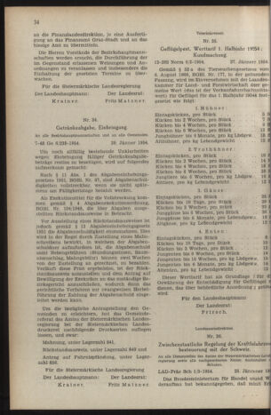 Verordnungsblatt der steiermärkischen Landesregierung 19540205 Seite: 4