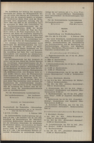 Verordnungsblatt der steiermärkischen Landesregierung 19540212 Seite: 11