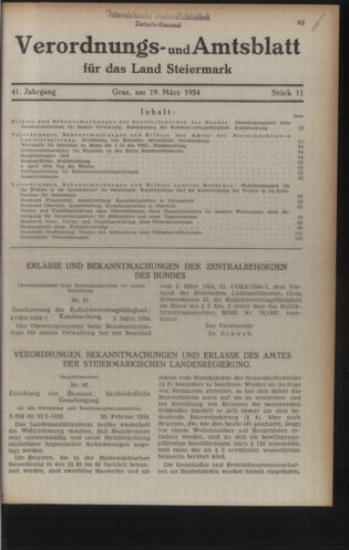 Verordnungsblatt der steiermärkischen Landesregierung 19540319 Seite: 1