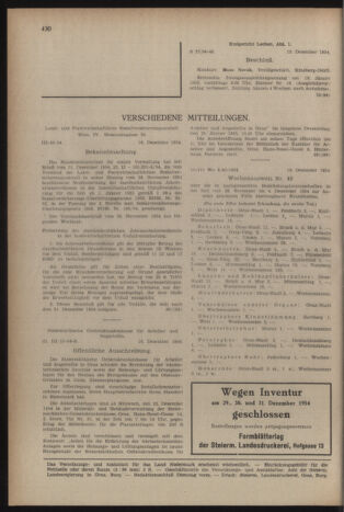 Verordnungsblatt der steiermärkischen Landesregierung 19541224 Seite: 4