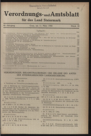 Verordnungsblatt der steiermärkischen Landesregierung 19550311 Seite: 1