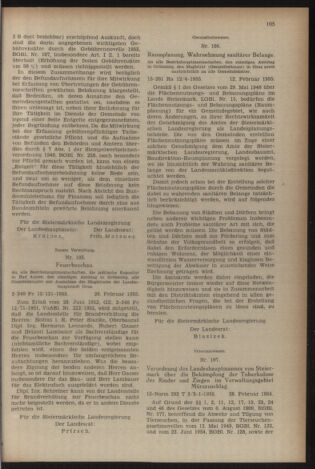 Verordnungsblatt der steiermärkischen Landesregierung 19550311 Seite: 5