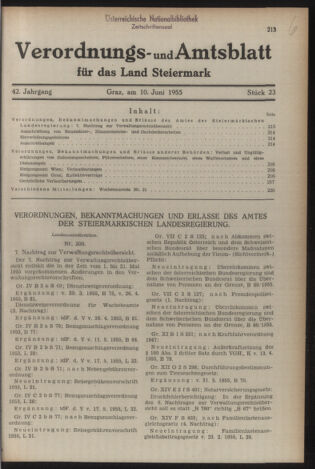 Verordnungsblatt der steiermärkischen Landesregierung 19550610 Seite: 1