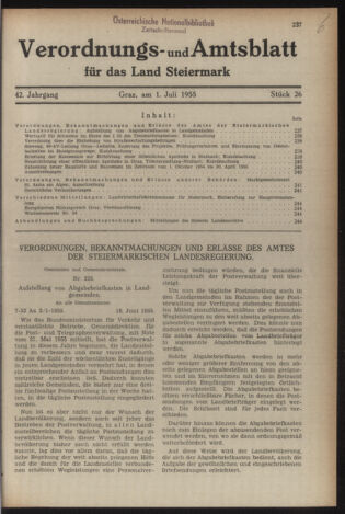 Verordnungsblatt der steiermärkischen Landesregierung 19550701 Seite: 1