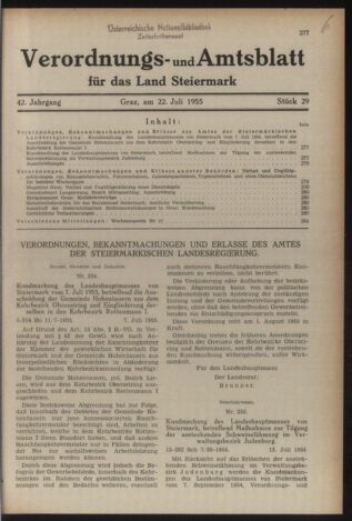 Verordnungsblatt der steiermärkischen Landesregierung 19550722 Seite: 1