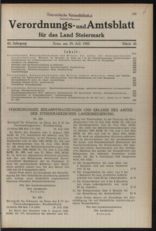 Verordnungsblatt der steiermärkischen Landesregierung 19550729 Seite: 1