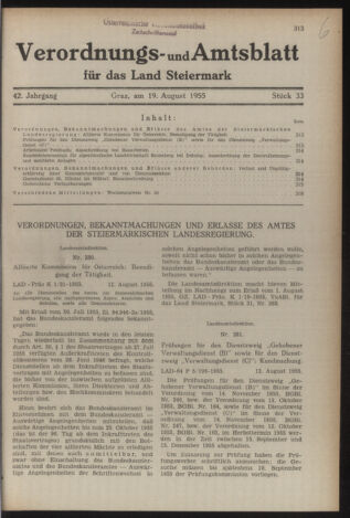 Verordnungsblatt der steiermärkischen Landesregierung 19550819 Seite: 1