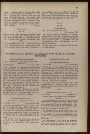 Verordnungsblatt der steiermärkischen Landesregierung 19550909 Seite: 5