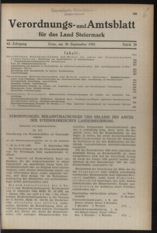 Verordnungsblatt der steiermärkischen Landesregierung 19550930 Seite: 1