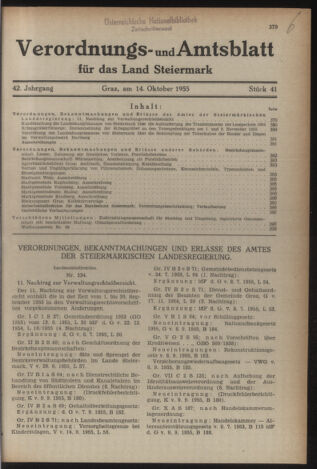 Verordnungsblatt der steiermärkischen Landesregierung 19551014 Seite: 1