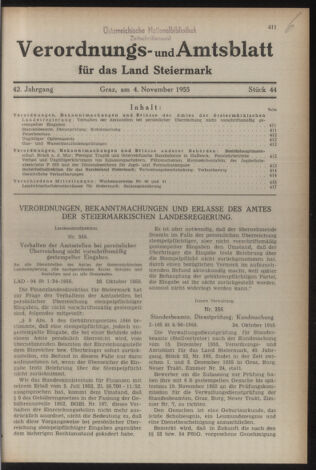 Verordnungsblatt der steiermärkischen Landesregierung 19551104 Seite: 1