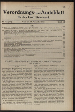 Verordnungsblatt der steiermärkischen Landesregierung 19551111 Seite: 1