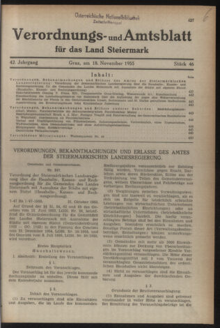 Verordnungsblatt der steiermärkischen Landesregierung 19551118 Seite: 1