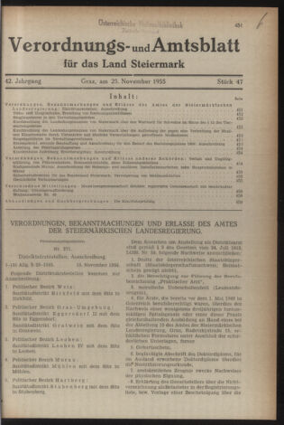 Verordnungsblatt der steiermärkischen Landesregierung 19551125 Seite: 1