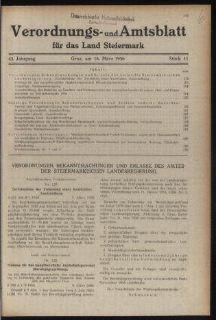 Verordnungsblatt der steiermärkischen Landesregierung 19560316 Seite: 1