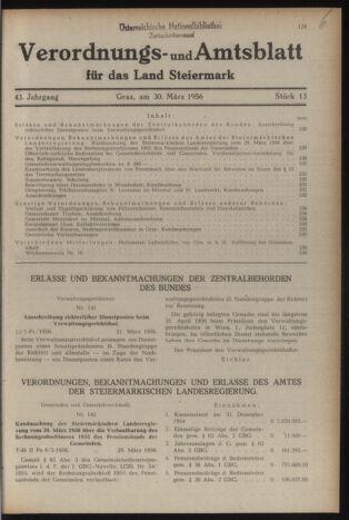 Verordnungsblatt der steiermärkischen Landesregierung 19560330 Seite: 1