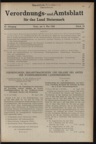 Verordnungsblatt der steiermärkischen Landesregierung 19560504 Seite: 1