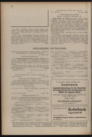 Verordnungsblatt der steiermärkischen Landesregierung 19560518 Seite: 8