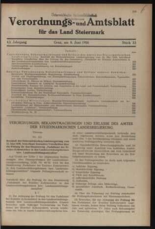 Verordnungsblatt der steiermärkischen Landesregierung 19560608 Seite: 1