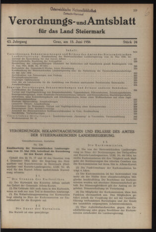 Verordnungsblatt der steiermärkischen Landesregierung 19560615 Seite: 1