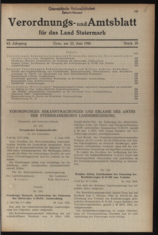 Verordnungsblatt der steiermärkischen Landesregierung 19560622 Seite: 1