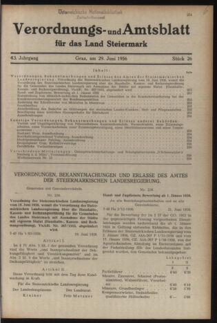 Verordnungsblatt der steiermärkischen Landesregierung 19560629 Seite: 1