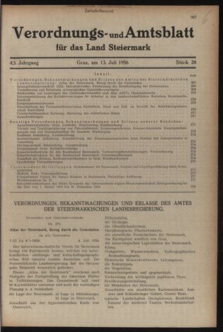 Verordnungsblatt der steiermärkischen Landesregierung 19560713 Seite: 1