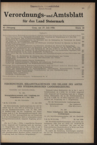 Verordnungsblatt der steiermärkischen Landesregierung 19560727 Seite: 1