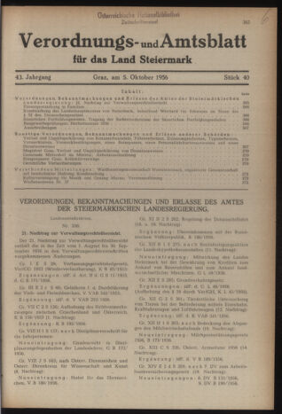 Verordnungsblatt der steiermärkischen Landesregierung 19561005 Seite: 1